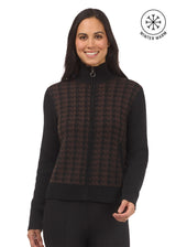 EQ Houndstooth Full Zip Sweater