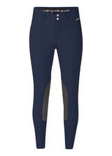 Flat lay of the breeches, front side up, detailing the tailored fit and functional design elements