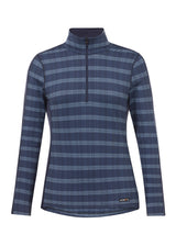Stretch Plaid Quarter Zip Top