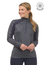 First Level Quarter Zip Stretch Fleece Tech Top - Print