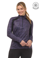 First Level Quarter Zip Stretch Fleece Tech Top - Print