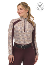 First Level Quarter Zip Stretch Fleece Tech Top - Print