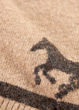 Full Zip Varsity Horse Sweater