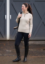 Quarter Zip Herringbone Sweater