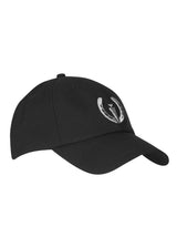 Front view of the Kerrits Logo Hat in Black Solid, featuring the embroidered Kerrits logo on the structured front panel.